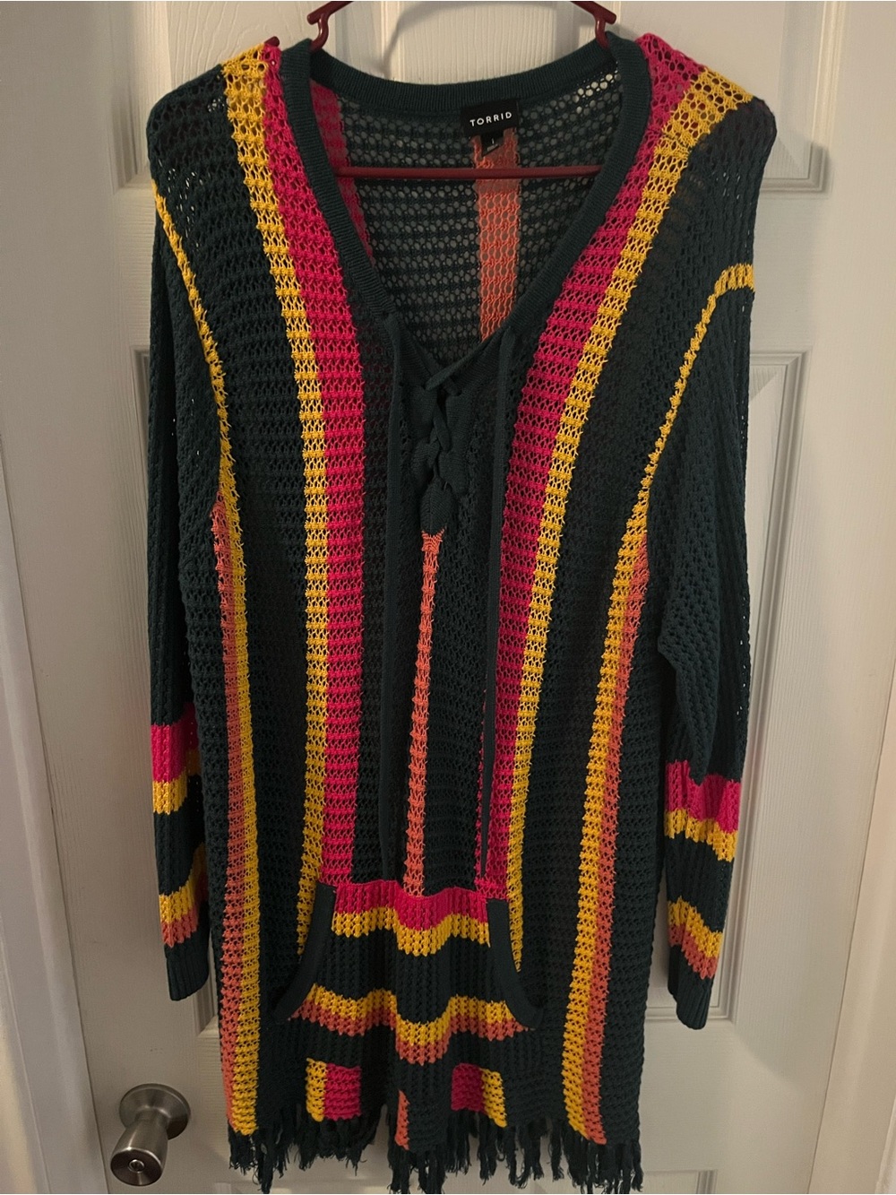 Torrid Multi-Colored Open-Weave Tunic